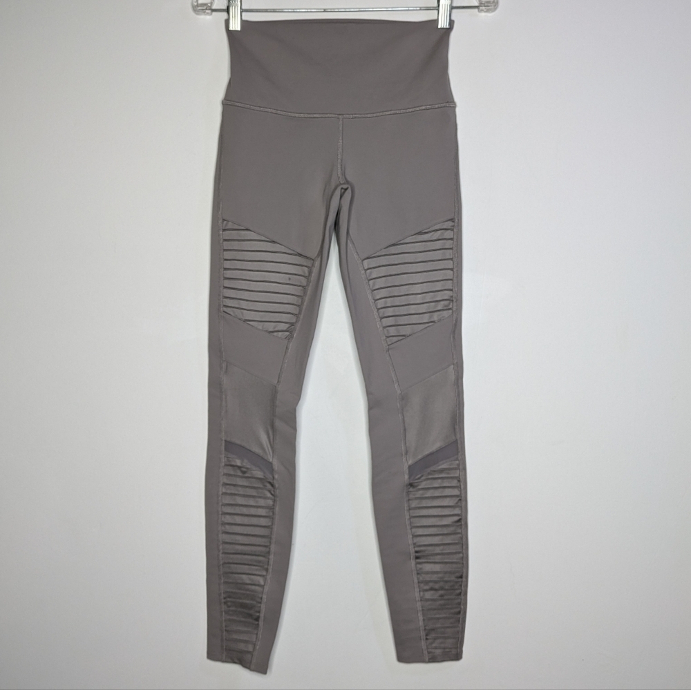 Alo Yoga Grey High Waist Moto Leggings S